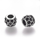 Alliage de style tibétain baril européenne grand trou perle supports de rhinestone X-TIBEB-7877-AS-NR-1