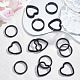 CRASPIRE 40PCS Key Rings Black Round Keychain Rings Heart Shape Metal Flat Split Rings Chain Connector for Car Keys Attachment DIY Leathercraft IFIN-CP0001-01-4