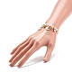 ABS Plastic Imitation Pearl Beaded Stretch Bracelet with Alloy Enamel Charms for Kids BJEW-JB08524-02-3