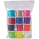 Pandahall 12 Farben 1mm gewachste Polyesterschnur Faden Perlenkette für Schmuckherstellung und Makramee-Lieferungen YC-PH0002-11-5