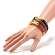 Chunky Acrylic & CCB Plastic Curved Tube Beads Stretch Bracelets Set for Women BJEW-JB07318-5