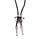 Flach rund mit Ochsenkopf-Laria-Halskette für Männer und Frauen NJEW-WH0011-11AS-3