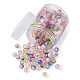Brins de perles de verre craquelées peintes à la bombe transparente GLAA-TA0003-09-3