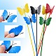 70pcs 7 colores pvc decoraciones de mariposa de plástico DJEW-SZ0001-05-3