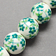 Handmade Printed Porcelain Beads PORC-Q201-10mm-2-2