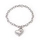 304 Stainless Steel Cable Chain Charm Bracelets BJEW-O169-07-2