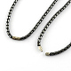 Colliers de perles en hématite synthétique sans magnétiques NJEW-R150-05-4