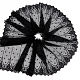 花柄ポリエステルメッシュチュール生地  服飾材料  ブラック  23.1~24x0.005cm DIY-WH0308-323A-6