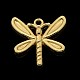 Nickel Free & Lead Free Golden Alloy Dragonfly Pendants PALLOY-J218-085G-1