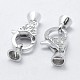 925 Sterling Silver Cubic Zirconia Lobster Claw Clasps STER-K169-05P-2