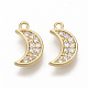 Brass Micro Pave Cubic Zirconia Charms KK-T050-30G-NF-1