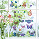 CRASPIRE Butterfly Wall Decals Colorful Wall Stickers Purple Window Stickers Waterproof Removable Vinyl Wall Art for Classroom Bedroom Living Room Decorations DIY-WH0345-016-5