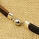 Bracelets de corde de cuir de vachette double enveloppe BJEW-PJB024-M-3