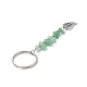 Porte-clés à puce de pierres précieuses chakra avec perles de rocaille en verre KEYC-JKC00473-4