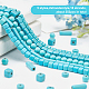 Olycraft 726 pièces turquoise perles turquoise perles rondes en vrac 5 styles plat rond cube disque pierres précieuses perles pour bracelets collier fabrication de bijoux G-OC0002-15-4
