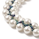 Shell Pearl & Glass Seed Braided Beaded Bracelet for Women BJEW-JB09143-5