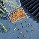 Beebeecraft 1 boîte de 200 emembouts de perles cache-nœuds en laiton plaqué or 18 carats KK-BBC0003-64-7