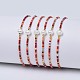 Nylon regolabile bracciali intrecciati cavo di perline X-BJEW-P256-B13-1