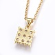 304 Stainless Steel Pendant Necklaces NJEW-O108-17G-2
