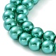 Backen gemalt pearlized Glasperlen runden Perle Stränge X-HY-Q330-8mm-29-3