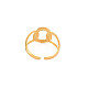 Placage ionique (ip) 304 anneau de manchette large ovale ouvert en acier inoxydable pour femme RJEW-S405-159G-2