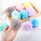 SUPERFINDINGS 14pcs 7 colors Faux Fur Pom Pom Balls?Handmade Faux Rabbit Fur Pom Pom Ball Covered Pendants for Hats Keychains Scarves Gloves Bags Accessories 55?74mm WOVE-FH0001-01-4