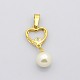 Mother's Day Electroplate 304 Stainless Steel Imitate Pearl Acrylic Jewelry Sets Heart Pendants & Ear Studs & Cable Chain Necklaces SJEW-E027-43-6