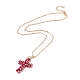 Sparkling Cross Pendant Necklace for Women NJEW-TA00015-3
