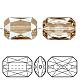 Austrian Crystal Faceted Emerald Cut Beads 5515-14x9.5-001GSHA-U-2