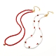 Наборы ожерелий из красного и белого стеклянных бусин X-NJEW-JN03719-1