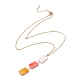 Rechteckige Halskette mit natürlichem Muschelanhänger und 304 Edelstahlkette für Frauen NJEW-C016-14G-2