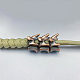 Superfindings 3 pièce de perles de lanière de vertèbre en laiton KK-FH0006-53-4