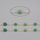 Catene di perline di agata verde naturale fatte a mano da 3.28 piedi X-CHC-I031-11G-1