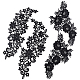 GORGECRAFT 2 Pairs Black Flowers Patches Garment Applique Embroidery DIY Wedding Dress Sewing Clothing Accessories (Black D) DIY-GF0004-90-1
