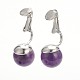 Natural Gemstone Clip-on Earrings EJEW-JE01517-04-2
