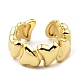 Rack Plating Brass Heart Open Cuff Rings for Women RJEW-G294-05G-2