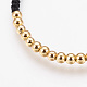 Bracelets de perles tressés en laiton réglables BJEW-JB03778-3