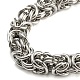 304 Stainless Steel Byzantine Chain Necklace with 316L Surgical Stainless Steel  Skull Clasps NJEW-D046-03AS-2