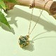 Круглые ожерелья с подвесками из натурального зеленого авантюрина NJEW-JN04565-02-6