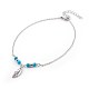Synthetic Turquoise Charms Anklets AJEW-AN00234-2