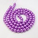 6mm Dark Orchid Color Pearlized Glass Pearl Round Beads Strands X-HY-6D-B15-2