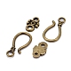 Alloy Hook and Eye Clasps X-PALLOY-2781-AB-FF-2
