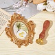 Латунная восковая печать с деревянной ручкой AJEW-WH0412-0369-4
