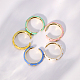Set di anelli per polsini aperti smaltati in ottone a 5 colori da 5 pz LD3023-1-2