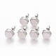 Natural Rose Quartz Stud Earrings EJEW-F162-H08-1