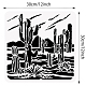Stencil di cactus del deserto benecreat DIY-WH0391-0056-2