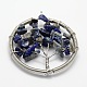Tree of Life Natural Sodalite Bead Brass Wire Wrapped Big Pendants KK-L136-03L-NR-1