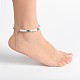 Glass Pearl Anklets AJEW-AN00060-03-4