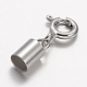 925 cierre de anilla de plata de primera ley con baño de rodio STER-P005-11-1