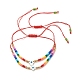 Ensemble de bracelets réglables en perles tressées mauvais œil BJEW-JB07523-1